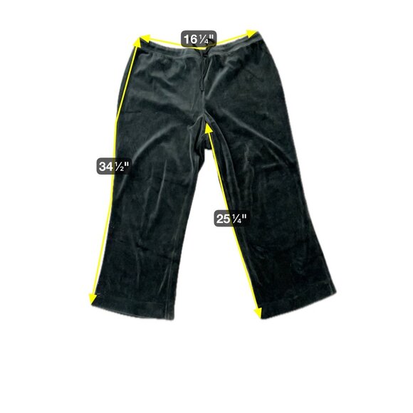 Zena Jeans Pull On Velour Lounge Pants Black Sz XL Drawstring Elastic Waist Cozy - Picture 6 of 8